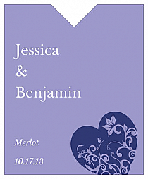 Hearts of Love Wine Wedding Label 3.25x4