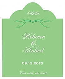 Honeymoon Waves Scalloped Vertical Big Rectangle Wedding Labels