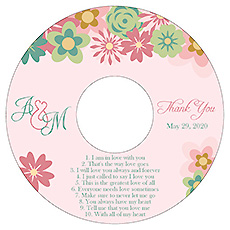 Infinity Floral Wreath CD Wedding Label