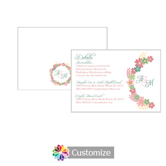 Floral Infinity Floral Wreath 5 x 3.5 Details Enclosure Card