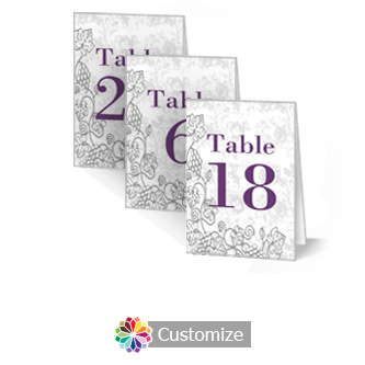 Iron Vine 3.5 x 5 Large Wedding Folded Table Number