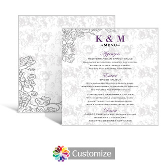 Iron Vine 5.875 x 5.875 Square Wedding Menu