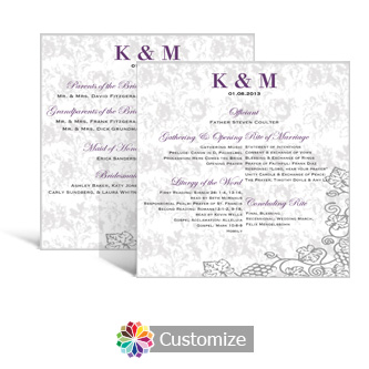 Iron Vine 5.875 x 5.875 Square Wedding Program