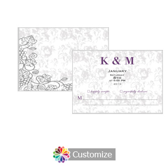 Iron Vine 5 x 3.5 RSVP Enclosure Card - Reception