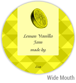 Lemon Vanilla Jam Wide Mouth Ball Jar Topper Insert