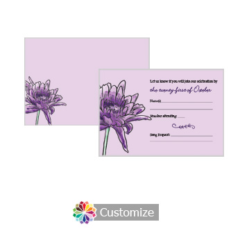 Floral Lovely Lavender 5 x 3.5 RSVP Enclosure Card - Reception