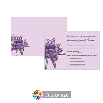 Floral Lovely Lavender 5 x 3.5 RSVP Enclosure Card - Dinner Choice