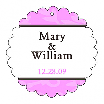 Magnolia Scalloped Circle Wedding Hang Tag