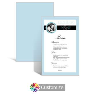 Memorable 5 x 7.875 Rectangle Flat Wedding Menu