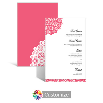 Bold Geometric 5 x 7.875 Rectangle Flat Wedding Menu