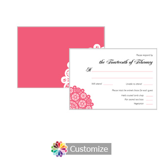 Bold Geometric 5 x 3.5 RSVP Enclosure Card - Dinner Choice