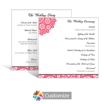 Bold Geometric 5.875 x 5.875 Square Wedding Program