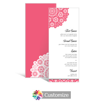 Bold Geometric 3.625 x 8.875 Tea-Length Wedding Menu