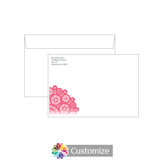 Custom Printing on Bold Geometric Wedding Thank You Card Envelopes