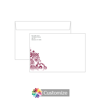 Personalized Checkered Orbs Envelopes for Wedding Thank You Card