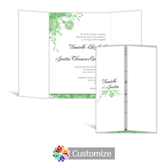 Floral Vines 5 x 7 Gate-Fold Wedding Invitation