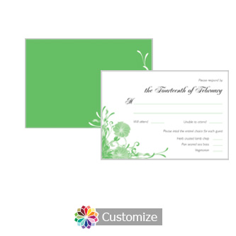 Floral Vines 5 x 3.5 RSVP Enclosure Card - Dinner Choice