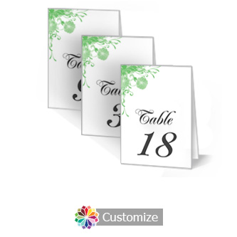 Floral Vines 3.5 x 5 Large Wedding Folded Table Number