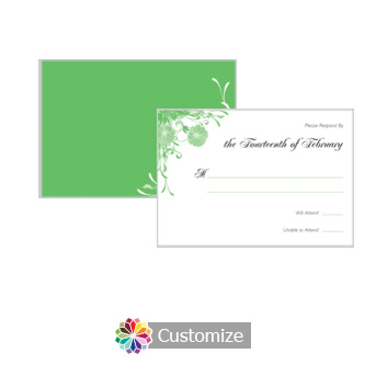 Floral Vines 5 x 3.5 RSVP Enclosure Card - Reception