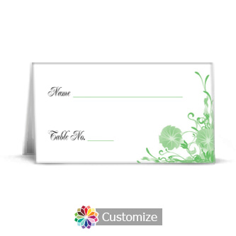 Floral Vines 3.5 x 2 Wedding Place Card