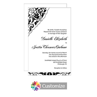 Ivy Lace 5 x 7.875 Flat Card Wedding Invitation