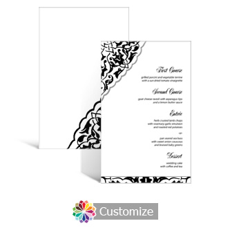 Ivy Lace 5 x 7.875 Rectangle Flat Wedding Menu