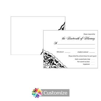 Ivy Lace 5 x 3.5 RSVP Enclosure Card - Dinner Choice