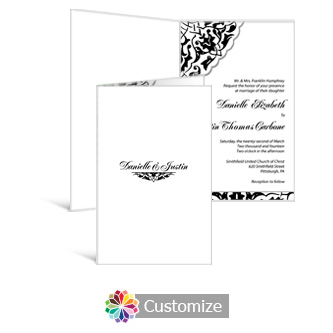 Ivy Lace 5 x 7.875 Half-Fold Wedding Invitation