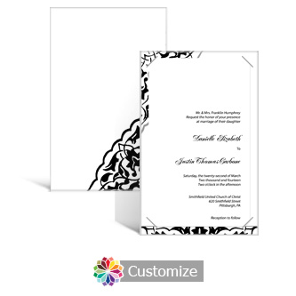 Ivy Lace 5 x 7.875 Layered Rectangle w/Vellum Wedding Invitation