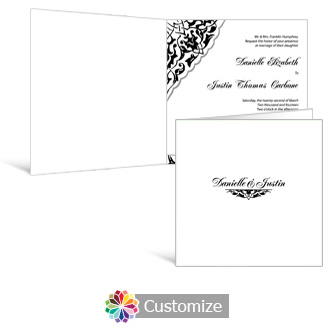 Ivy Lace 6 x 6 Square Folded Wedding Invitation