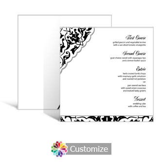 Ivy Lace 5.875 x 5.875 Square Wedding Menu