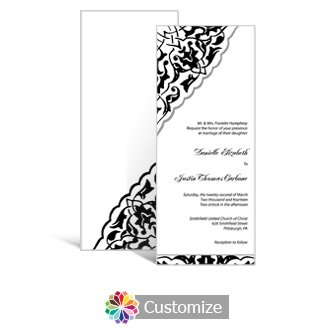 Ivy Lace 3.625 x 8.875 Tea-Length Wedding Invitation