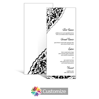 Ivy Lace 3.625 x 8.875 Tea-Length Wedding Menu