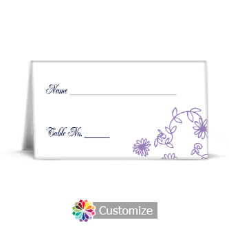 Lilac Flowers 3.5 x 2 Wedding Place Card