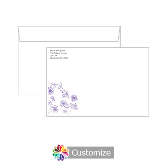 Custom Lilac Flowers Envelopes for Wedding Invitations