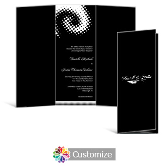 Matrix Swirl 3.625 x 8.875 Tri-Fold Wedding Invitation