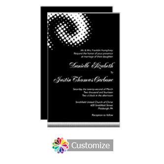 Matrix Swirl 5 x 7.875 Flat Card Wedding Invitation