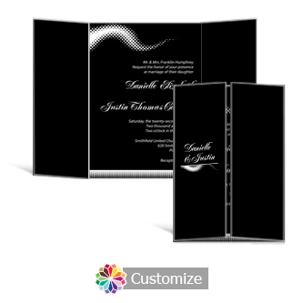 Matrix Swirl 5 x 7 Gate-Fold Wedding Invitation