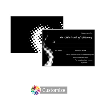 Matrix Swirl 5 x 3.5 RSVP Enclosure Card - Dinner Choice