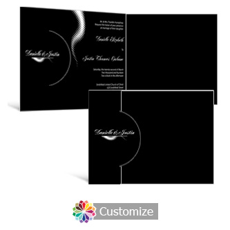 Matrix Swirl 7.25 x 5.125 Folded Wedding Invitation