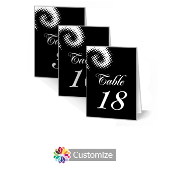 Matrix Swirl 3.5 x 5 Large Folded Wedding Table Number