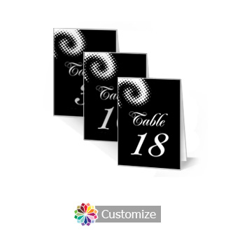 Matrix Swirl 2.5 x 3.5 Folded Wedding Table Number