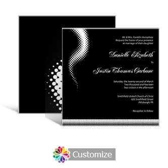 Matrix Swirl 5.875 x 5.875 Square Wedding Invitation