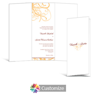 Ornate 3.625 x 8.875 Tri-Fold Wedding Invitation