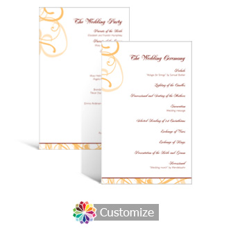 Ornate 5 x 7.875 Flat Wedding Program