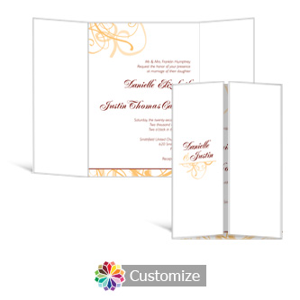 Ornate 5 x 7 Gate-Fold Wedding Invitation