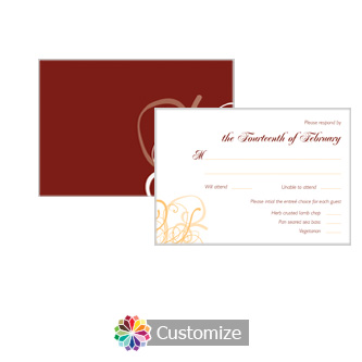 Ornate 5 x 3.5 RSVP Enclosure Card - Dinner Choice