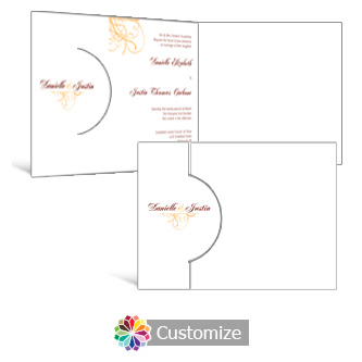 Ornate 7.25 x 5.125 Folded Wedding Invitation