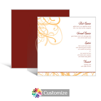 Ornate 5.875 x 5.875 Square Wedding Menu