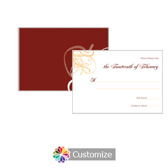 Ornate 5 x 3.5 RSVP Enclosure Card - Reception